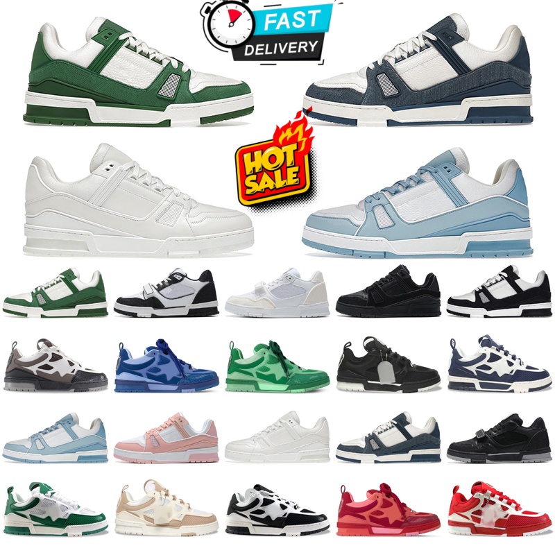Designer Shoes Casual men women Leather rubber Embossed Low-top Platform Outdoor Skate Sneakers, Black White Blue Navy, Free Shipping