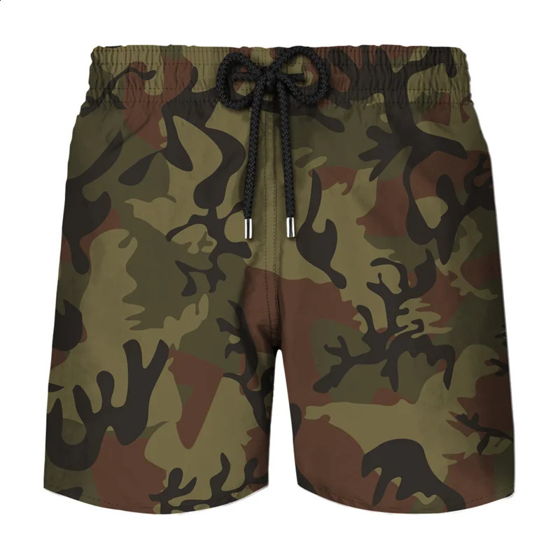 Camouflage Graphic Beach Shorts Men 3D Camo Gothic Skull Printed Swimming Trunks Sohier Army Vetern Military Fashion Short Pants 260625BJ