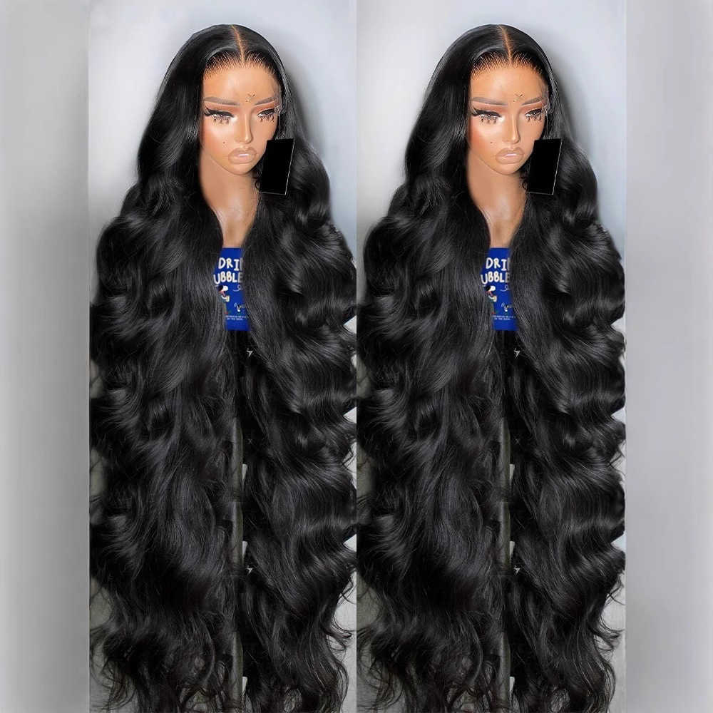 2025 new wig model middle-parted black lace front long curly hair bestseller C260626
