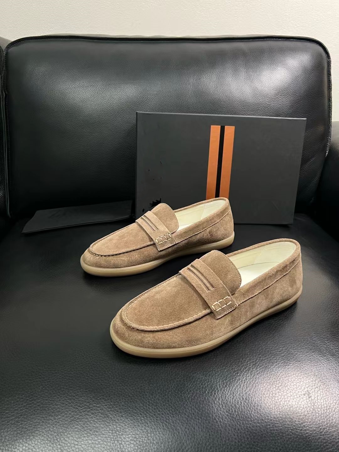 Designer Luxury Low top Men's Black Leather & Suede Casual Shoes High Quality Rubber Sole Calf Leather Trainers Skateboard Walking Discount 38-