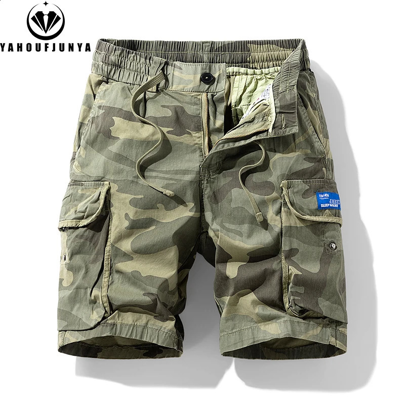 Men Summer Outdoor Leisure Camouflage Comfortable Shorts Men Elastic Waist Loose Straight High-Quality Shorts Male 260625BJ