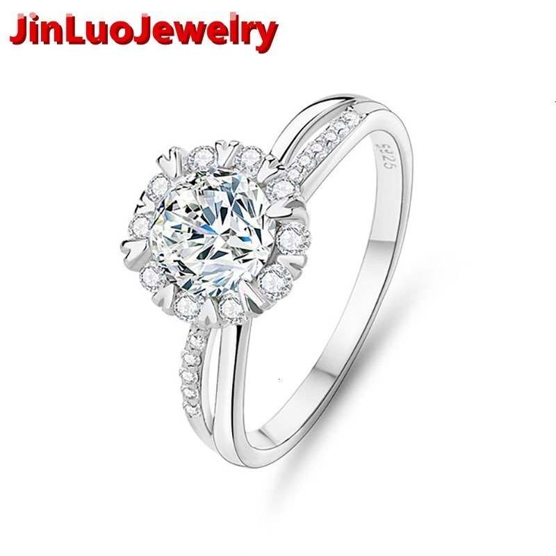 925 Sterling Silver Jewelry VVS1 1Ct Mossanite Custom Luxury Diamond Single Gemstone Lab Grown Engagement Ring for Women