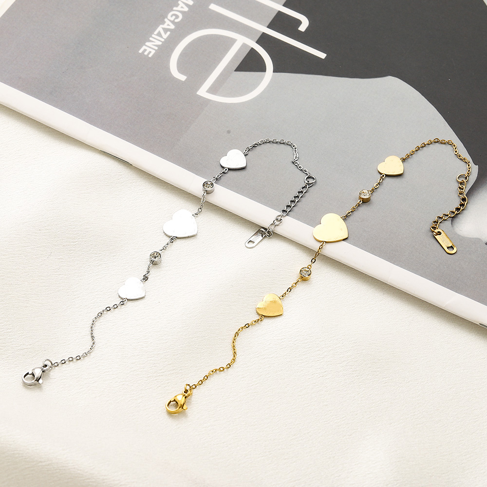 Designer Bracelets Chains for Women Link 18k Gold Plated Stainless Steel Charm Designer Heart Bracelet Jewelry Wom Gift Daily Outfit