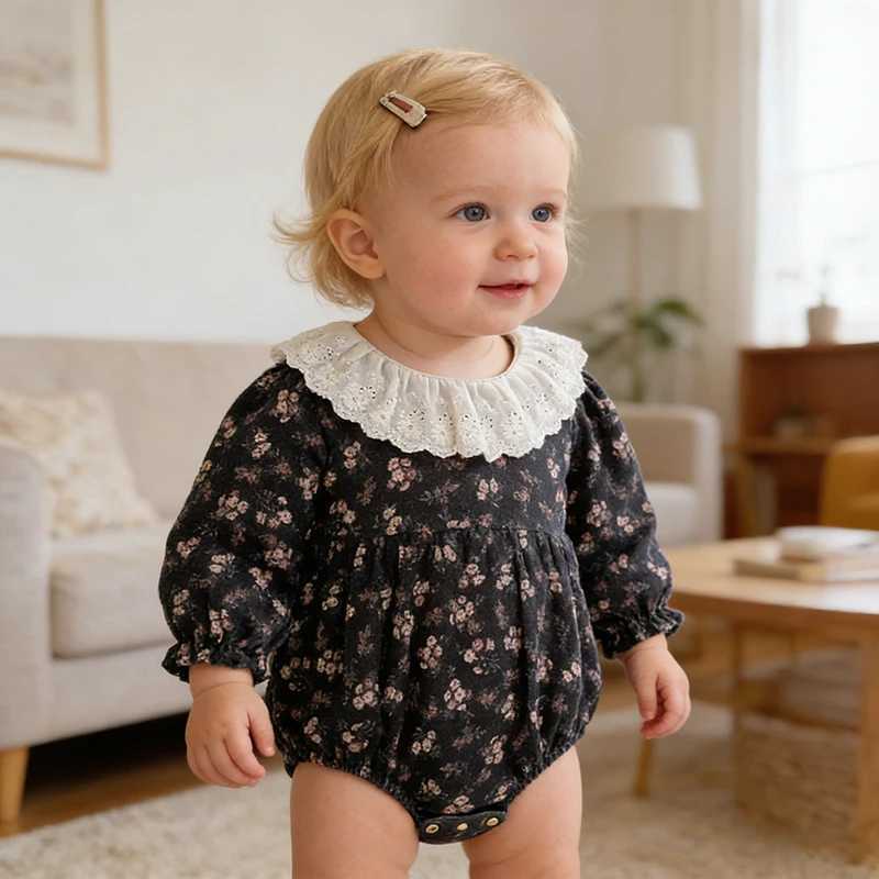 2026 New Spring Toddler Baby Girl Romper 0-24M Long Sleeved Cotton Print Korean Style Climbing Baby Girl Cotton Sweet Clothing Y2606255U7T