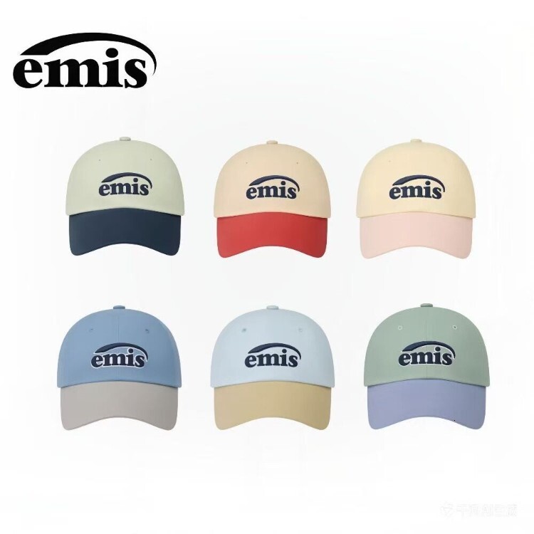 26 new Korean emis hats for women, summer baseball cap, women's casual solid color soft top cap in navy blue