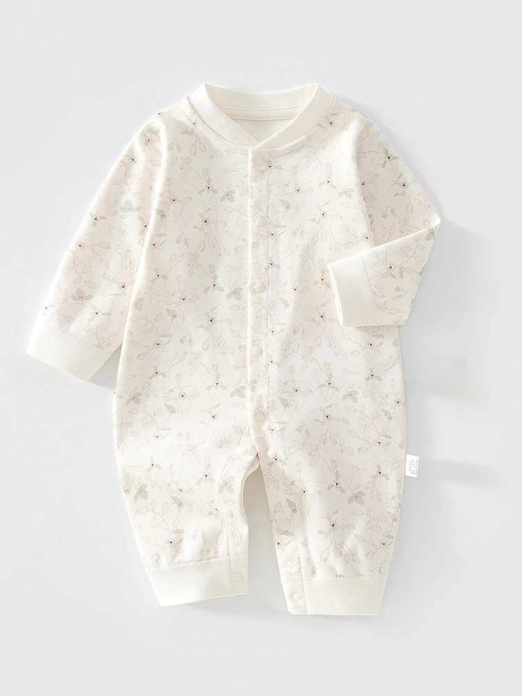 2026 Newborn Baby Cotton Romper Cute Floral Print Full Snap Button Infant Seamless Jumpsuit For 3M-2T Baby Y260625SLKV