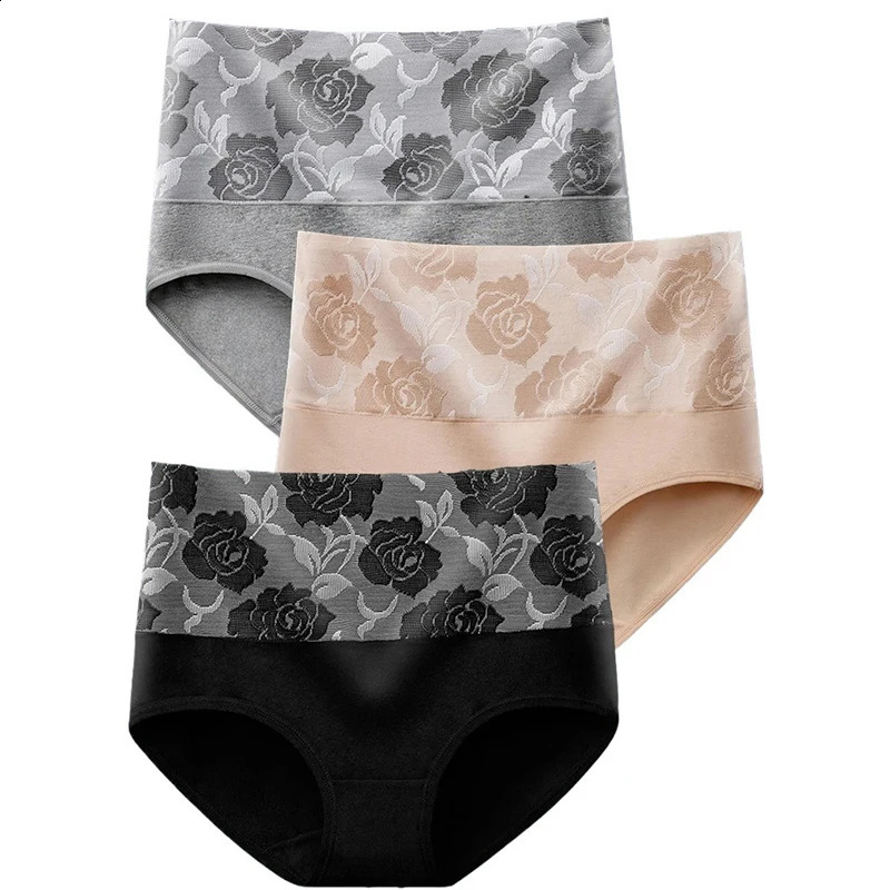 3PcsLot Womens Underwear Plus Size Cotton Panties High Waist Briefs Sexy Lingerie Female Pantys M5XL Seamless Underpant Girls 260624