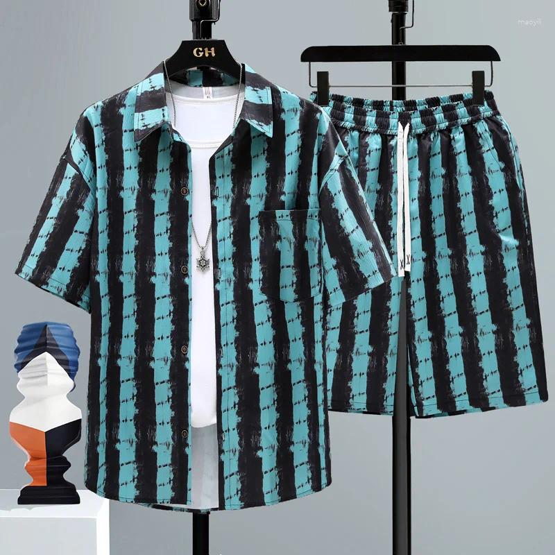 Men's Tracksuits Ice Silk Summer Thin Cool Feeling Ort Sve Irt Orts Set Casual Sports Two Piece Lightweight Breathable Poly...