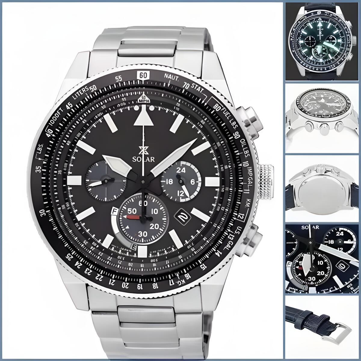 New SEIKOity GMT PRESAGE Seikowatchs Men's SK Quartz time clock Calendar Simple Fashionable Contrasting Color Design Casual Temperament Seikowa