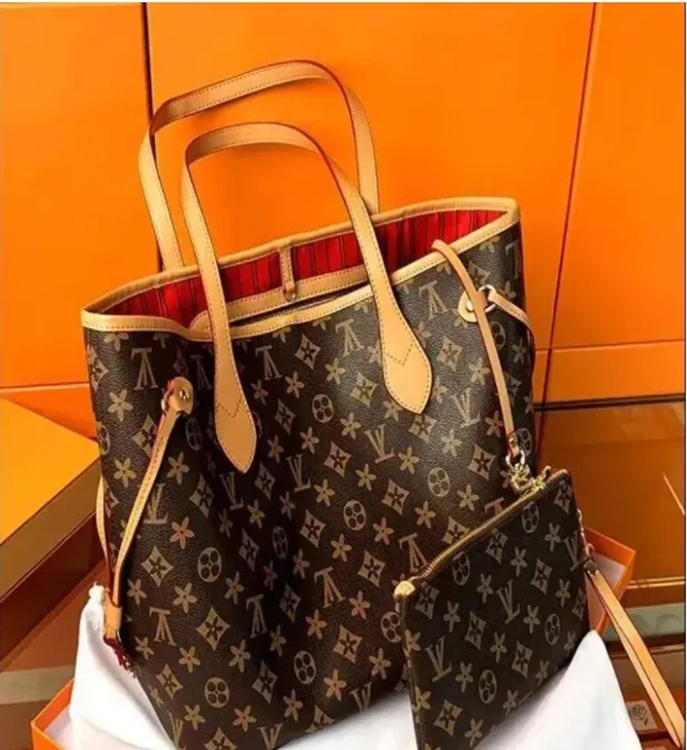 Designer Bag Women Tote Bag Large Handbags With Wallet Purse Fashion Leather Brown Lattice Shoulder Bags High Quality Luxury Classic Flower Checked