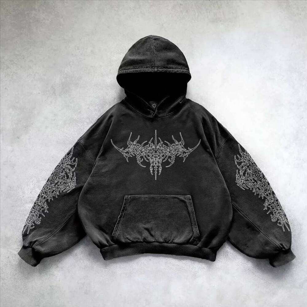 Y2K American Cloths Autumn New Mens 3D Graphic Printed Men Oversized Hoodie Fashion Streetwear Black Gothic Punk Hoodies For Man W260626