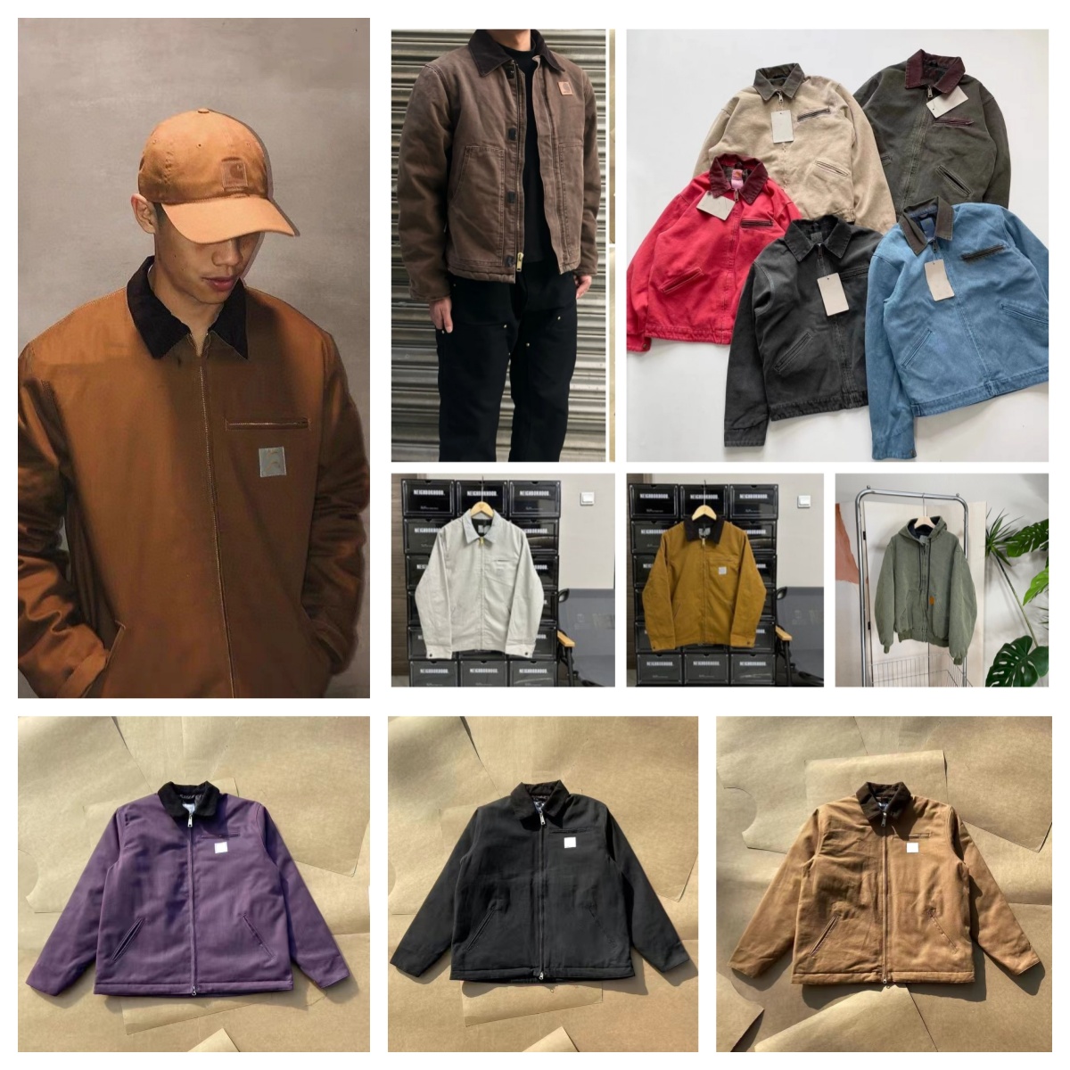 mens designer jacket coats classic vintage canvas 1.5kg weight Button washed thick cotton spring autumn outdoor workwear casual zip up jacket design