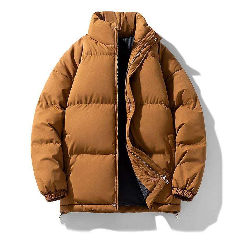 8XL Puffer Men Thick Warm Parka Plus Size Quilted Jacket Solid Outwear Coats Loose Cotton-padded Men's Clothing Top J260626