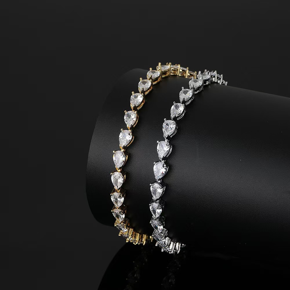Iced Out Hip Hop Jewelry Passes Diamond Tester 5*7mm Tennis 925 Silver VVS Moissanite Bracelet for Women