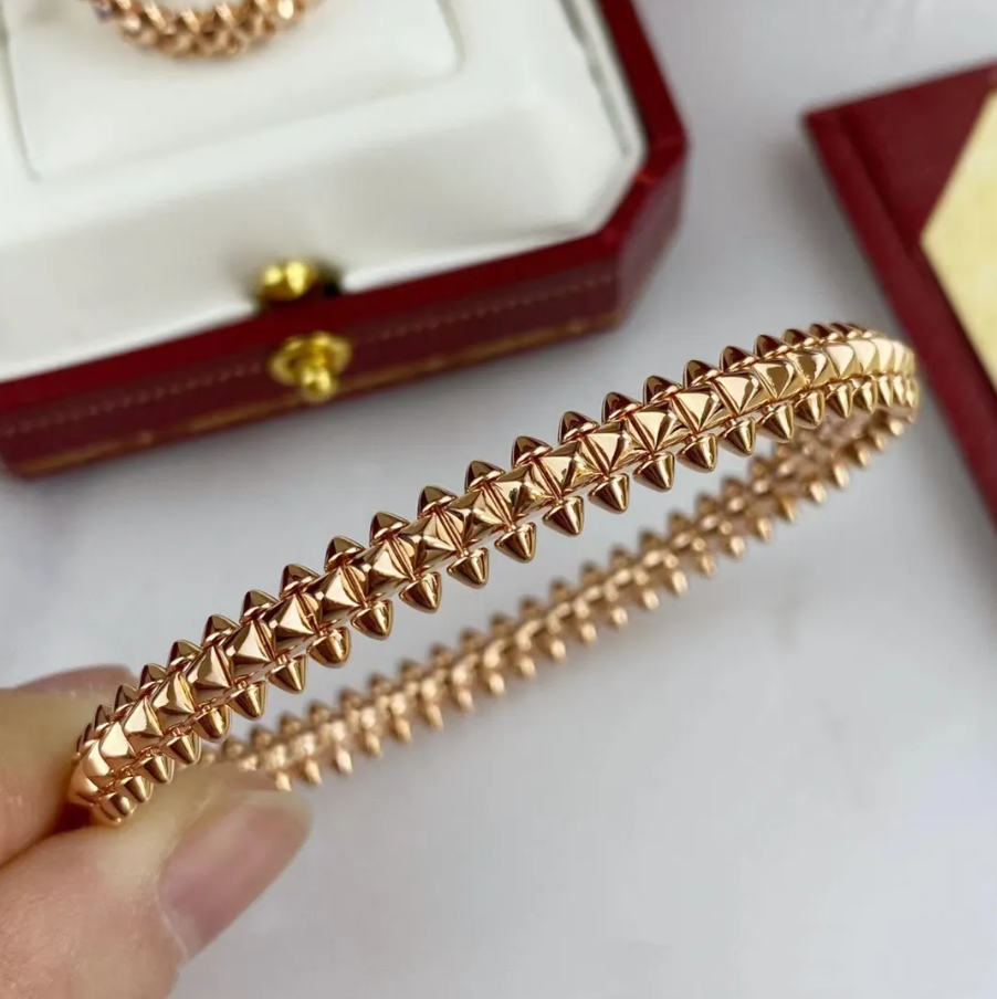 Classic 18K Bullet Head Bracelet Bangle Woman Designer Bracelet Diamond for Man Gold Plated Top Highest Counter Quality Fashion Jewelry Exquisite Gi