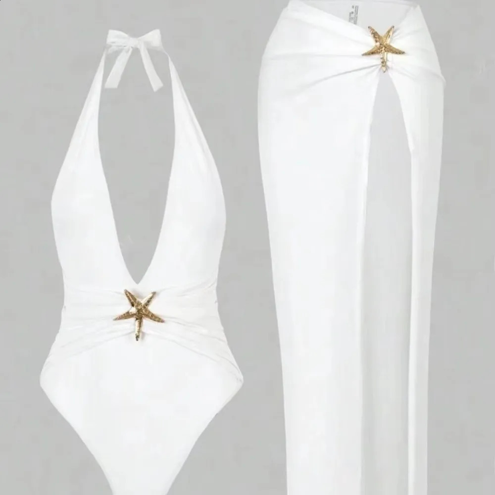 2Pcs/Set Fashion Summer Backless Swimsuit Set V Neck Casual Women Swimwear Polyester Beachwear Bathing Suit Holiday 260625