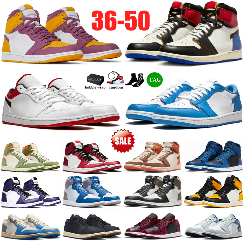 Big Size US15 1s Basketball Shoes 1 Mens Womens Trainers One High Low Designer Sneakers Black White Chicago Fragment Design Mocha UNC Leather Outdoo