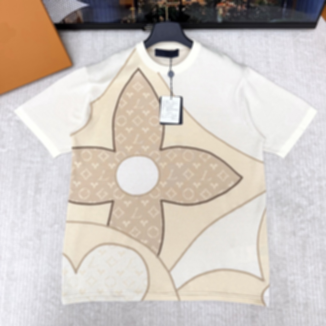 High quality designer men's T-shirt Polo shirt letter clover jacquard T-shirt knitted casual Short sleeved fashionable versatile top