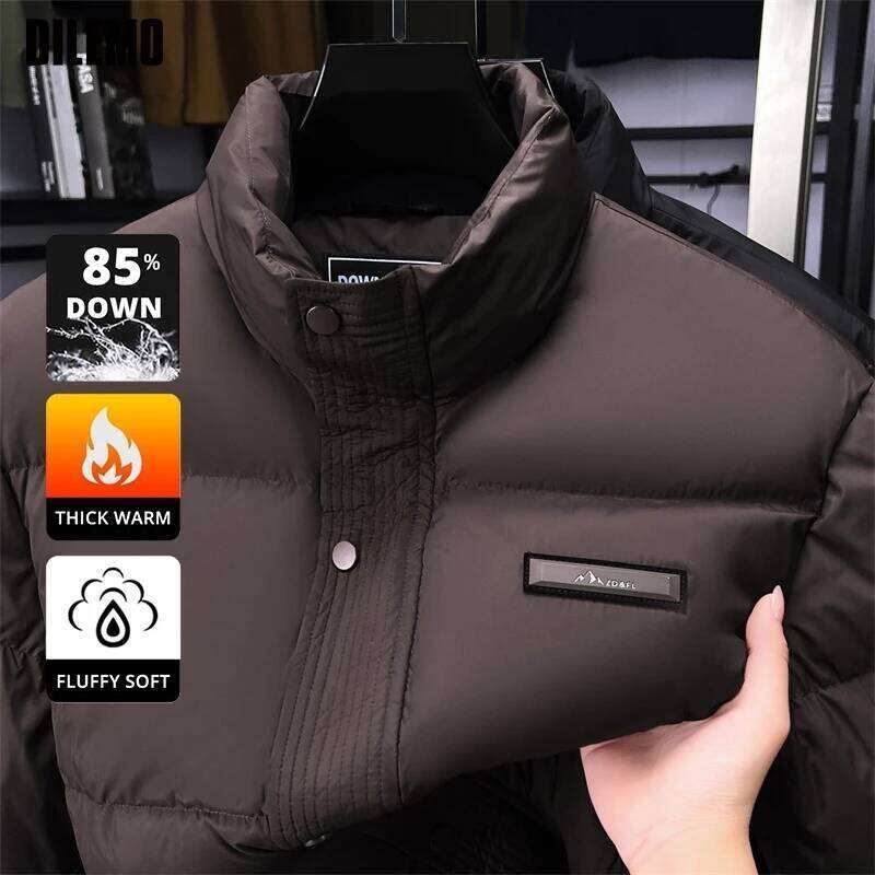 High End Winter New Brand Fashion Warm 85% Duck Down Filled Mens Jacket Casual Designer Feather Windbreaker Puffer Coats J260626