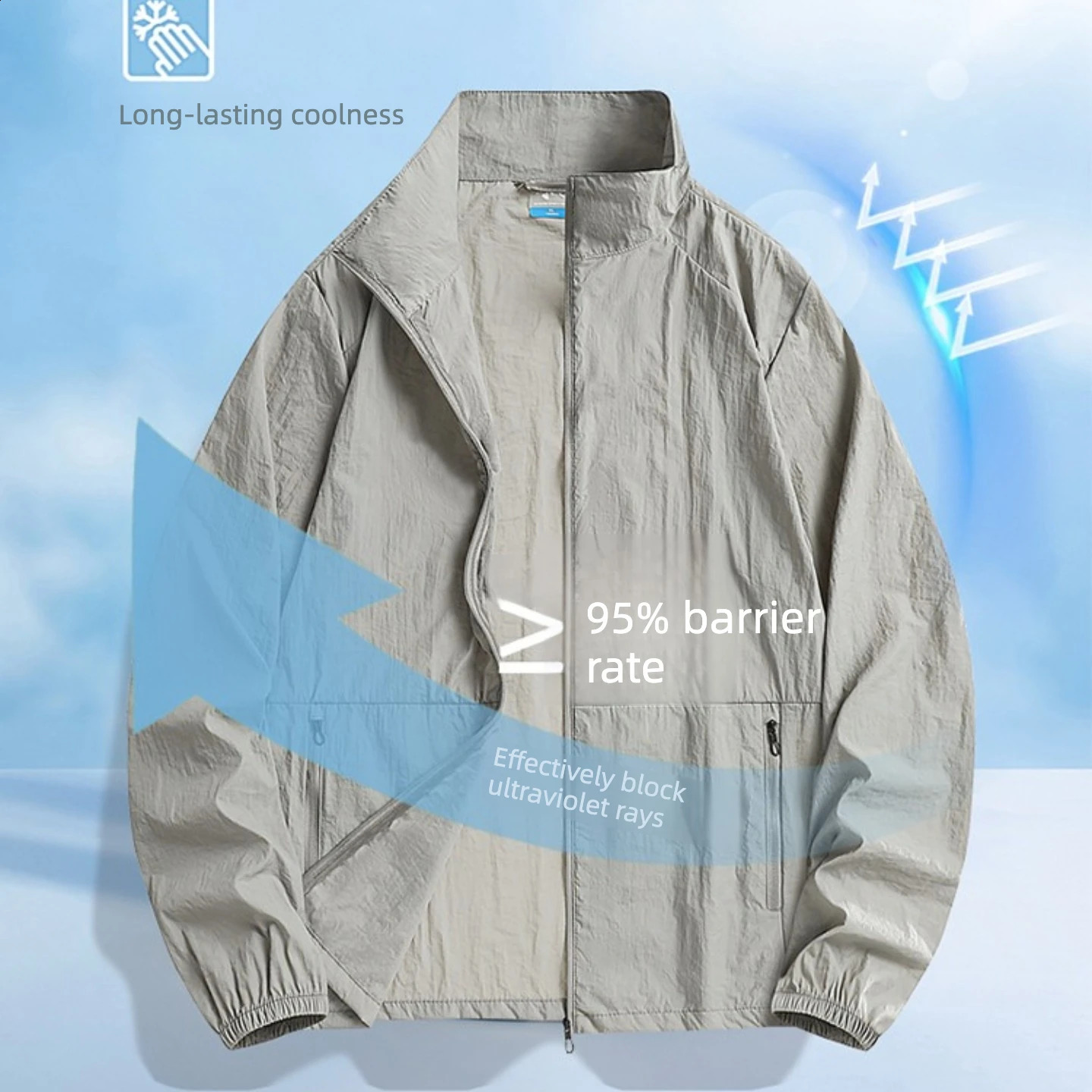 2026 Mens Summer Sun Protection Jacket Lightweight Breathable Solid Color Windbreaker M5XL 6 Colors 260624