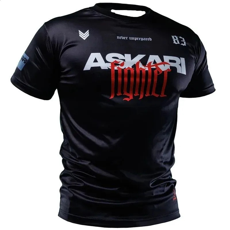 2026 Askari Mens Boxing Tight T-shirts Summer Sports Quick Dry Ice Sensation Tight-fitting Gym T-shirts Outdoor Training Top 260624