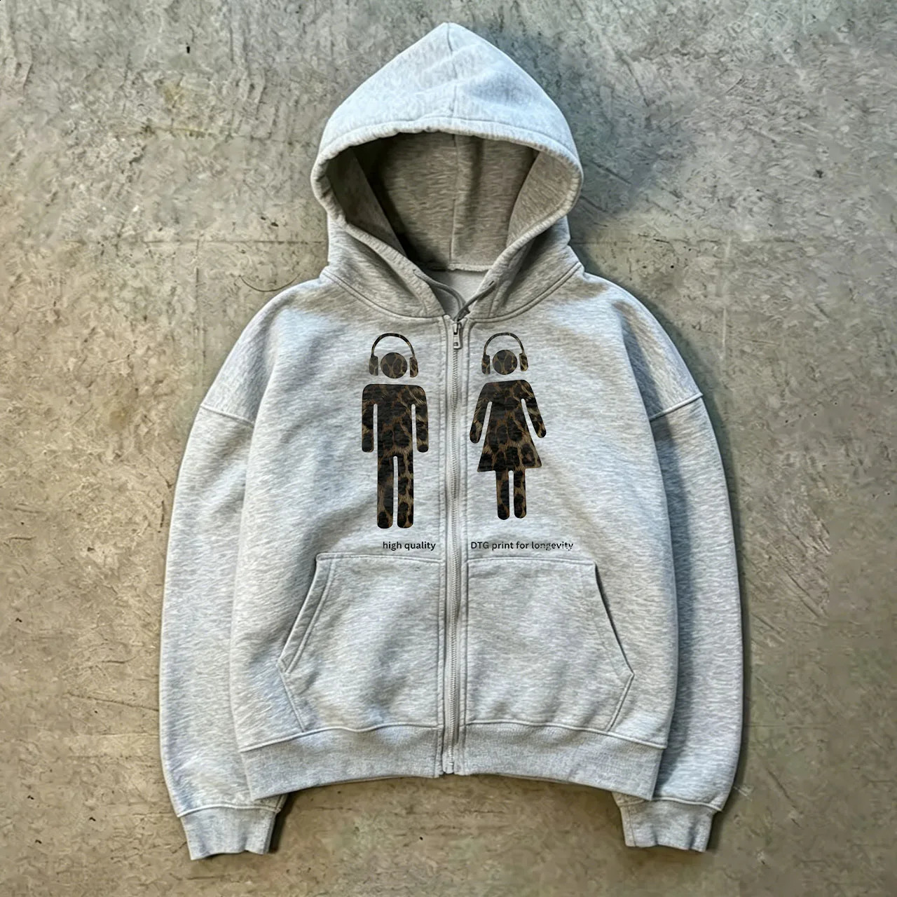 Punk Hoodie sweatshirt Streetwear Rock Goth Retro Hip Hop Jacket Loose Y2K Hooded sweatshirt Oversized Aesthetics Graphic Print 260625