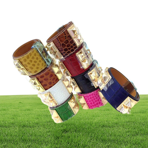 Bangle Gauges High Quality Luxury Designer Jewelry crocodile bracelet bangle fashion stainless steel men women friendship cuff leather bracelet AA