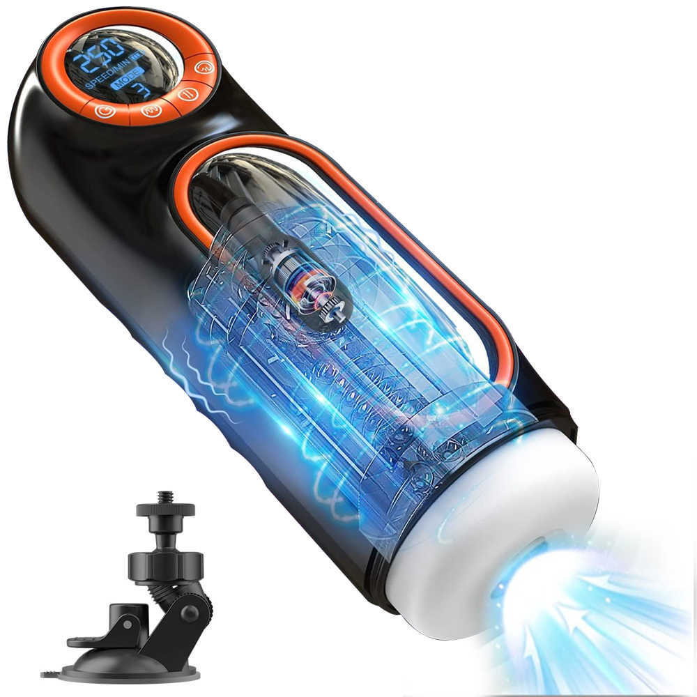 Cup Automatic Telescopic Sucking Masturbator With LED Display Vagina Masturbation Blowjob Sex Machine Adults Sex Toys for Men M260626
