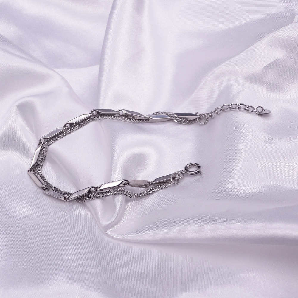 IMI Titanium Steel Double Layer Bracelet Trendy Personality Simple Hip Hop Men's Jewelry Ins Niche Design Accessories YL606