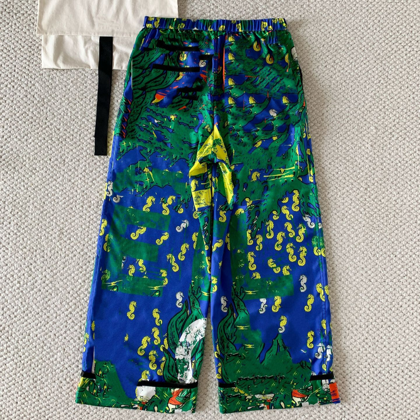 Designer 2026 Spring/Summer New Printed Wide-Leg Casual Pants For Women, Fashionable Beach Pants, High-Waisted Slimming Jacquard Trousers f24e