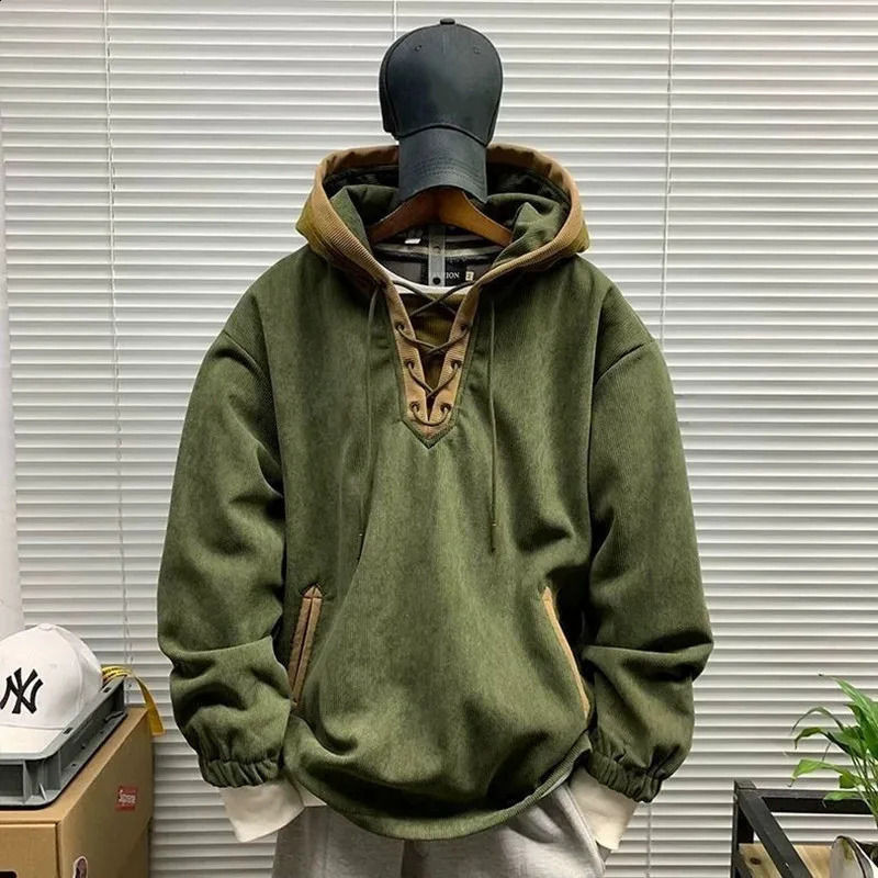 Spring and Autumn Fashionable Solid Color American Retro Warm Hoodie Mens Loose Sports Large Size High Quality Coat L-4XL 260625