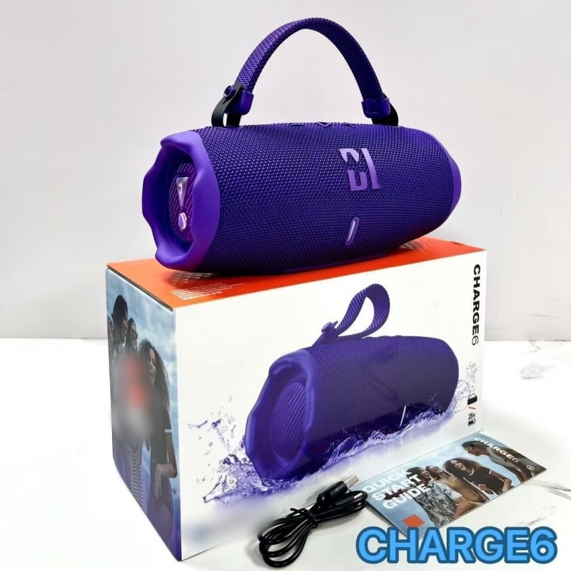 2026 New Charge 6 Speaker, High-End Version Dual-Channel Wireless Outdoor Portable Bluetooth Speaker, Waterproof Sports Heavy Bass Audio