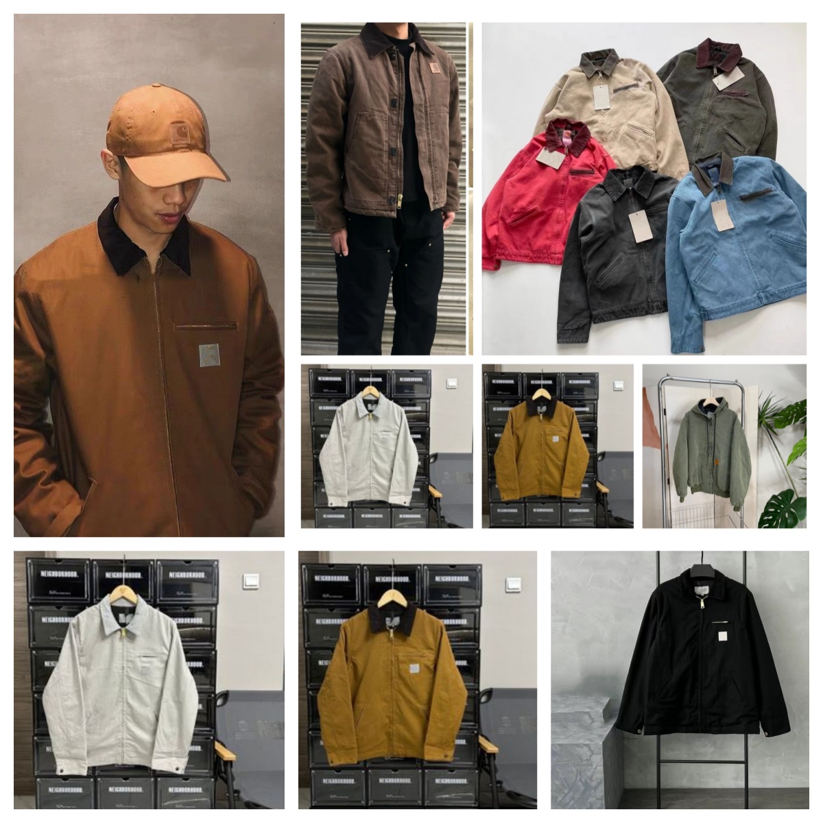 jacket man mens designer jacket classic vintage canvas 1.5kg weight Button washed thick cotton Black white workwear fashionable casual outdoor zip u