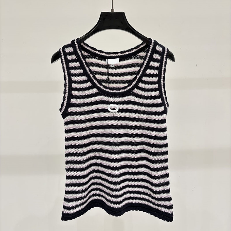 Black Striped Tank Top Women Lace Vintage Contrast Color Thin Singlets Summer Street Home Workout Vest