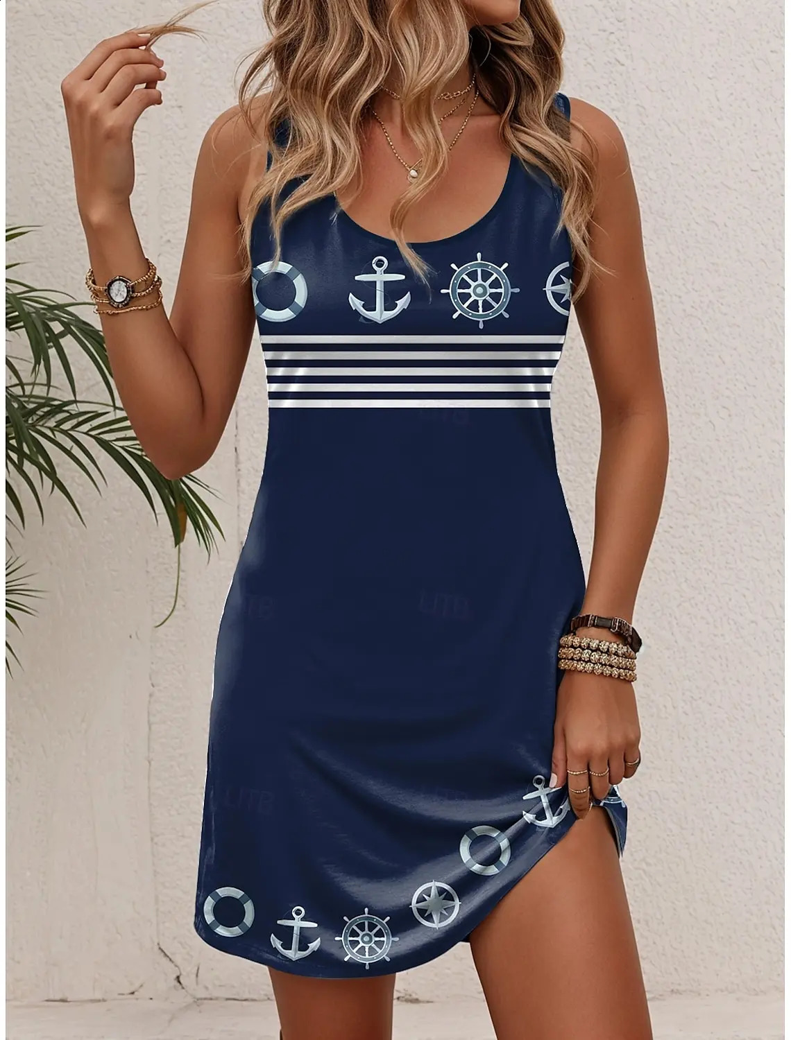 Womens Elegant Sleeveless UNeck Dress Casual Loose Printed Long Maxi Soft Fabric ALine n For Summer Beach Daily 260625