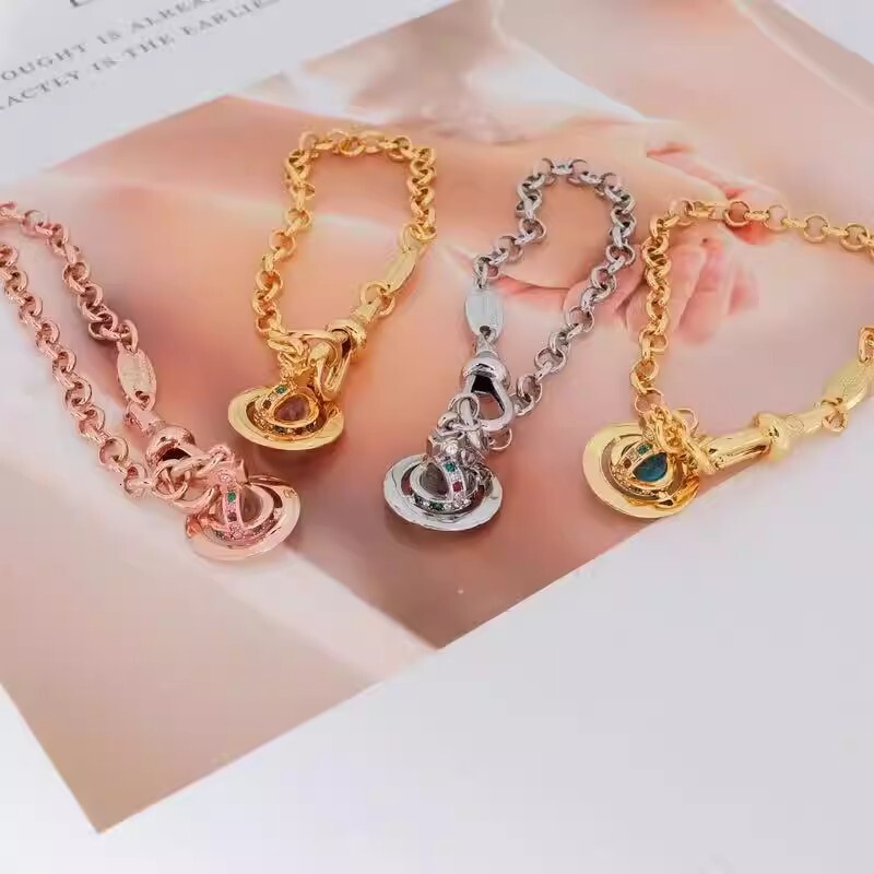 Saturn Jewelry Designer Vivienneewestwood Vivi Ennewestwood Luxury Bracelet For Woman Men Luxe Bangle Glass Ball Bracelet For Women Classic Hand Acc