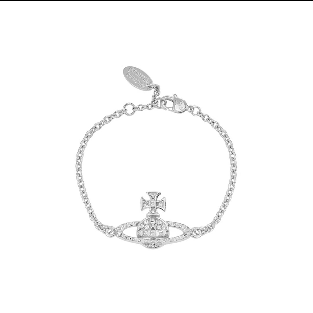 Saturn Jewelry Designer Vivienneewestwood Vivi Ennewestwood Luxury Bracelet For Woman Men Luxe Bangle Fashionable And Unique Planet Collarbone Chain