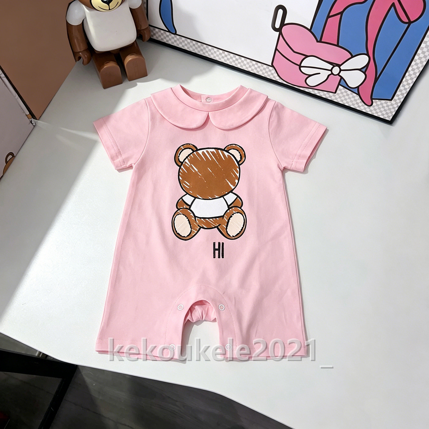 Designer Clothes for Baby Girl Rompers Cute Printed Cotton Short Sleeve O-neck Newborn Boys Jumpsuits Summer Kid Clothing