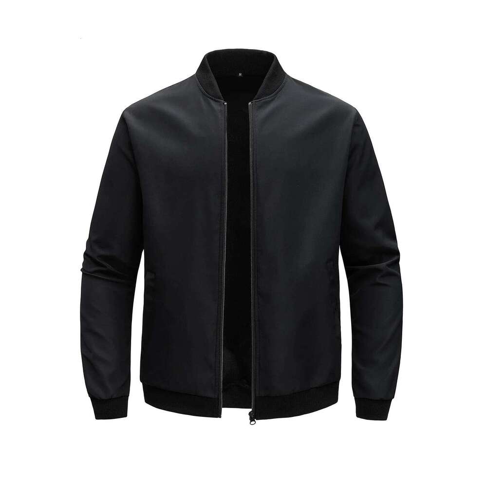 2024 Spring and Autumn New Baseball Collar Short Loose Solid Color Jacket Men's Business Casual Thin Coat Trend W260626