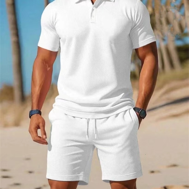 2026 mens short sleeved T-shirt and sports shorts set casual sportswear fashionable summer 260625