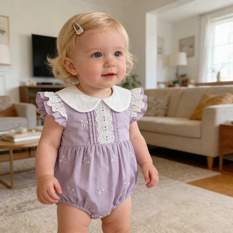 2026 New Summer Infant Baby Girl Bodysuits 0-24M Baby Girl Newborn Clothing Flutter Sleeved Cotton Print Baby Girl Jumpsuit Y260625CNOY