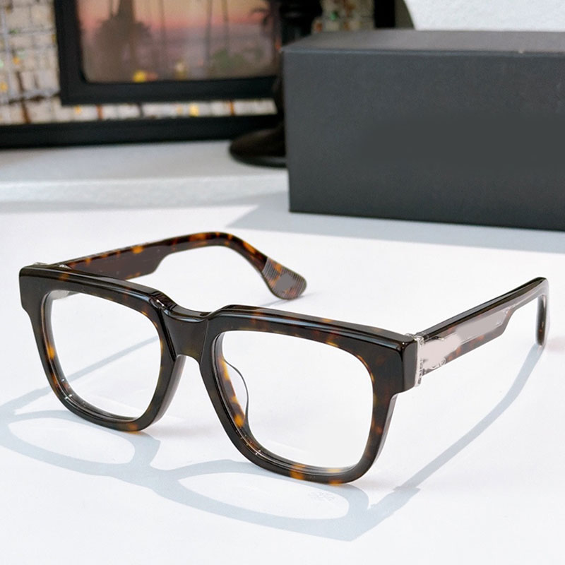 Mens designer optical sunglasses womens fashionable rectangular glasses BOX OFFICER tortoiseshell acetate frame transparent lenses replaceable myopi