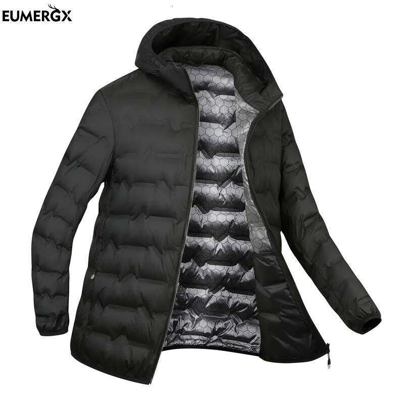 EUMERGX Men's Jacket Winter Warm Duck Down Lightweight Padding Jackets Camping Climbing Trekking Graphene Lining Coat W260626