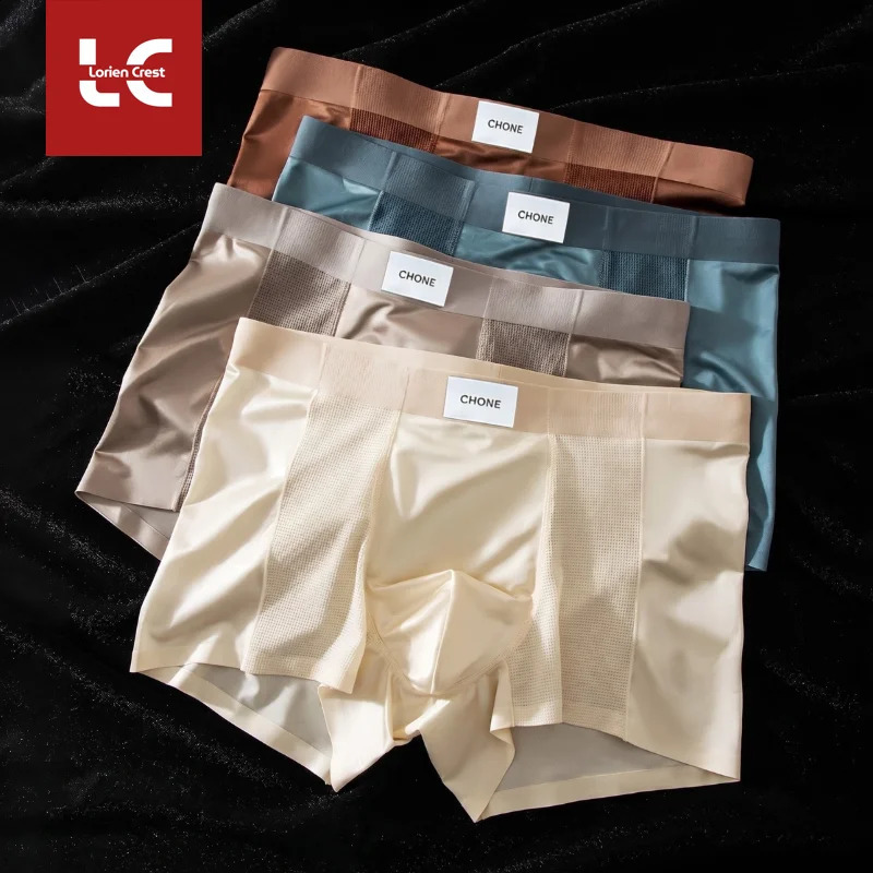3pcs y Mens SatinLike Ice Silk Boxers Summer Breathable AirConditioned Underwear Lightweight Trunks 260624