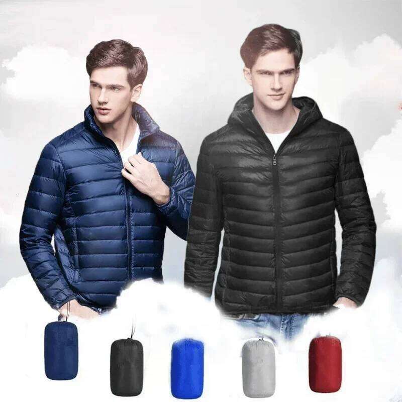 UETEEY 2024 Autumn Winter White Duck Down Jacket Men Light Weight Warm Waterproof Casual Outdoor Portable Male Puffer Coats W260626