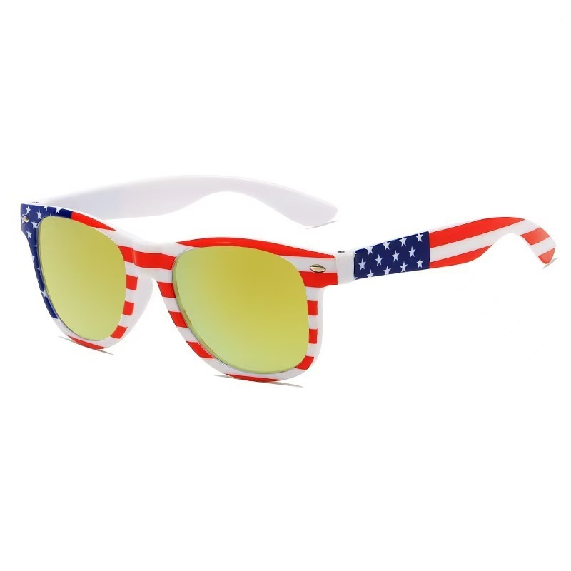 Designer's New Classic Rice Nail Style Transparent Style American Flag Sunglasses Independence Day Sunglasses Personalized Trendy Casual Versat
