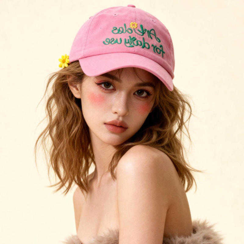 letter embroidered baseball Korean-style for women summer makes the face look smaller versatile M260626