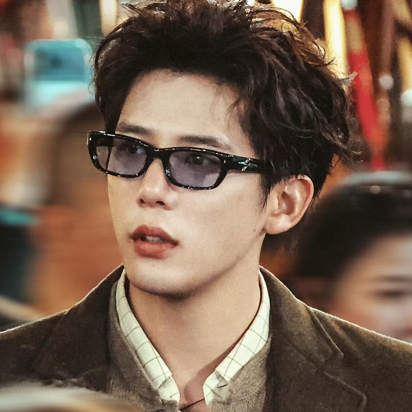 Wang Anyu and Deng Chao s same style GM sunglasses square frame men s trendy cool light colored glasses spring summer women s sunglasses