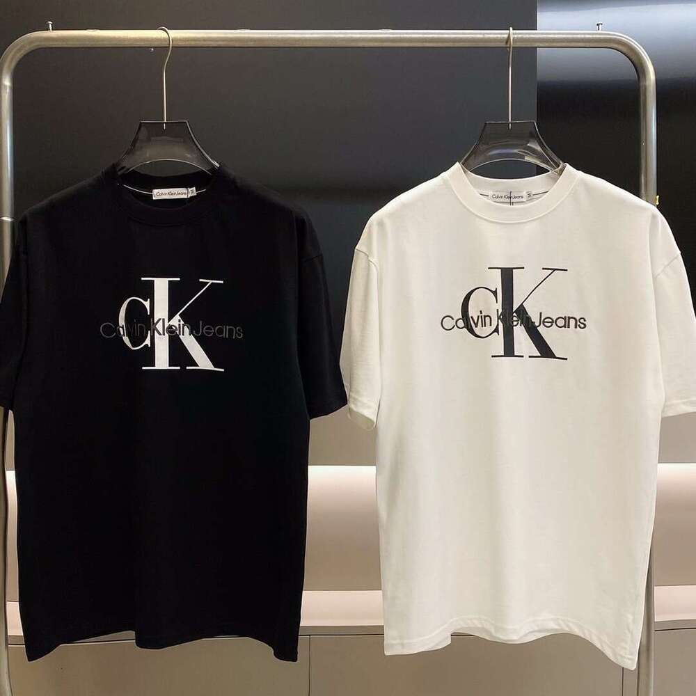 26 correct version C brand k autumn short-sleeve T-shirt with letter print K, loose casual men and women, same style for couples