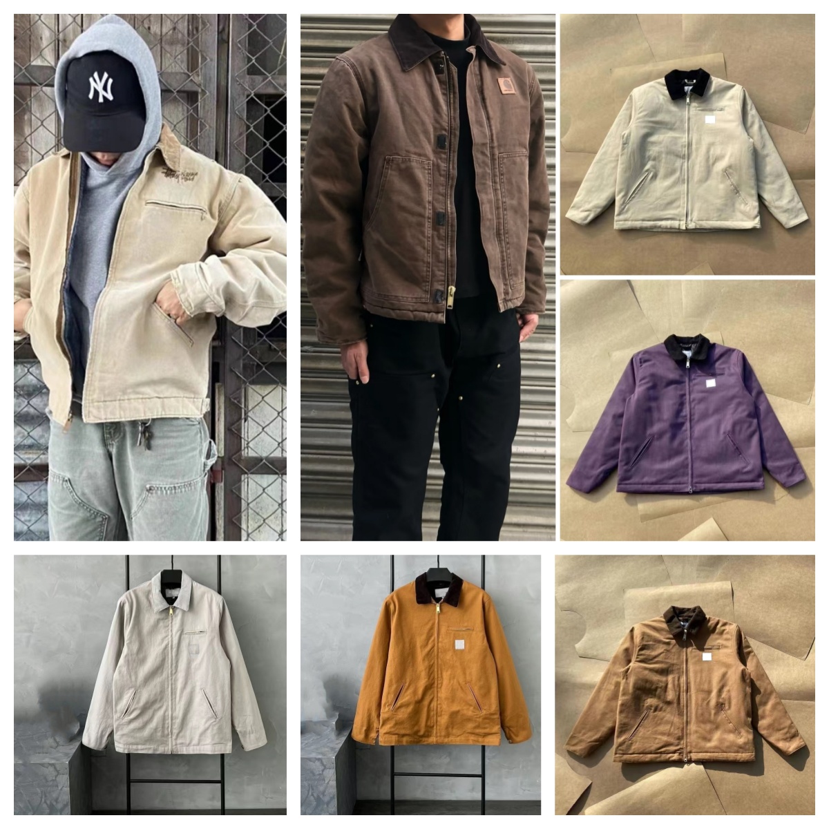 mens designer jacket woman classic vintage canvas 1.5kg weight Button washed thick cotton mesh spring autumn warm collar outdoor workwear casual jac